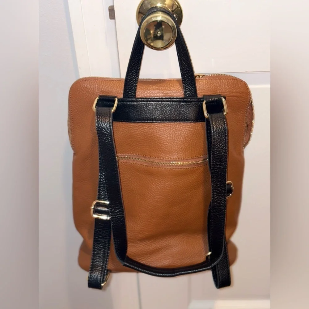 Unica Firenze Pebbled Italian Leather Backpack Crossbody